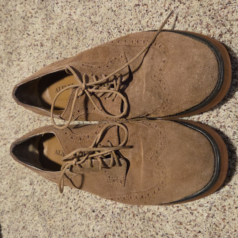 Alfani Tan Suede Men's Wingtip Derby Shoes Size 9